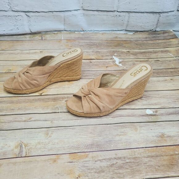 Sam Edelman by Circus Wedge Sandal Size 9.5 Tan - Picture 8 of 11